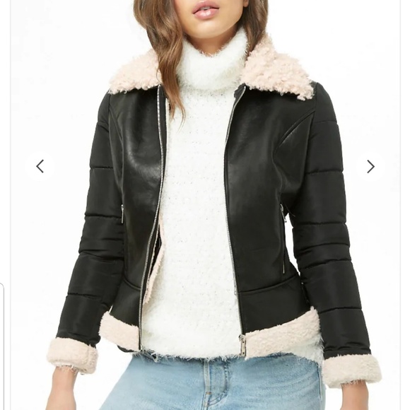 Forever 21 Jackets & Blazers - Vegan leather puffer jacket